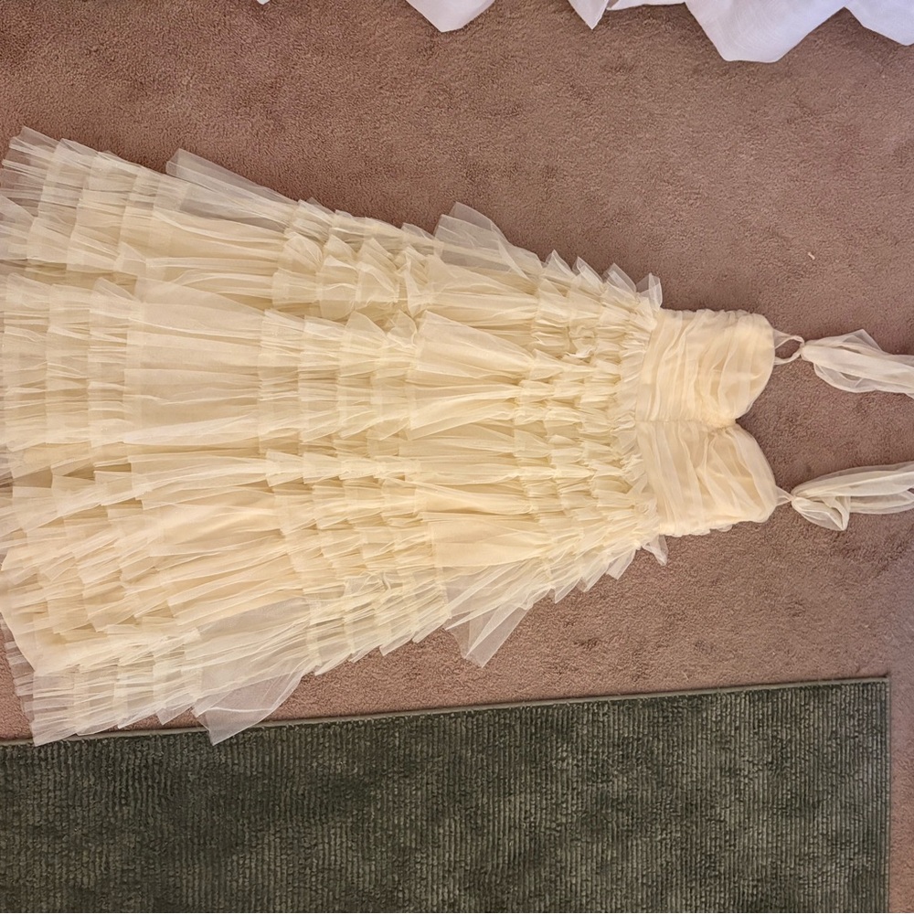 B Darlin Pale YellowLayered formal Dress